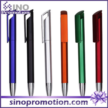 Long Clip Advertising Ball Pen Metal Luster Plastic Ballpoint Pen